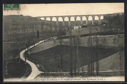 AK Ste-Maure /I.-et-L., Aspect générale de la Vallée de la Manse et du Viaduc de Besnault