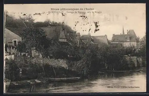 AK Montbazon /I.-et-L., Garage de Bateaux vers le Moulin