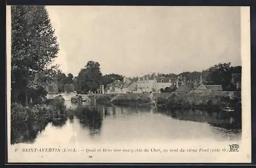 AK Saint-Avertin /I.-et-L., Quai et Bras non navigable du Cher, en aval du vieux Pont