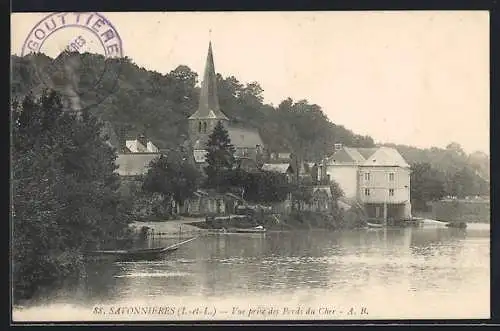 AK Savonnières /I.-et-L., Vue prise des Bords du Cher