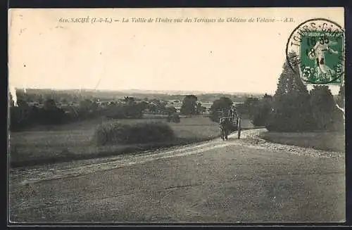 AK Saché /I.-et-L., La Vallée de l`Indre vue des Terrasses du Chateau de Valesne