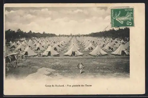 AK Camp du Ruchard, Vue générale des Tentes