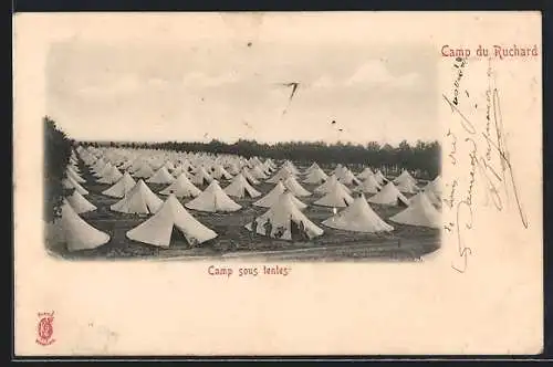 AK Camp du Ruchard, Camp sous tentes