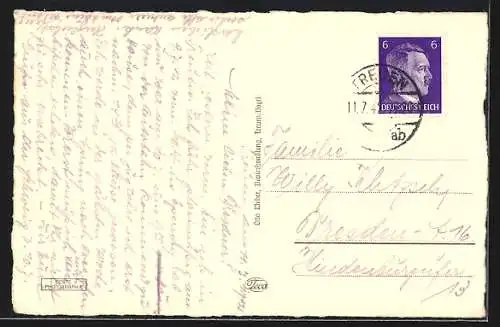 AK Treuen i. V., Markt mit Rathaus, n