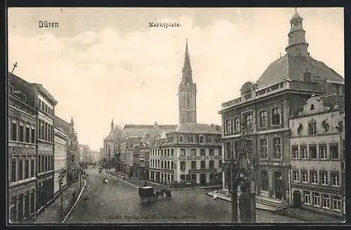 AK Düren, Hotel-Restaurant Zum Rathskeller, Marktplatz