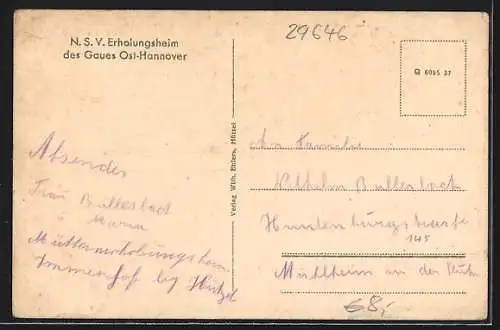 AK Immenhof bei Hützel /Lüneb. Heide, Waldhaus und Theo-Maler-Heim, NSV-Erholungsheim des Gaues Ost-Hannover