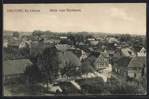 AK Ebstorf, Blick vom Kirchturm über die Ortschaft