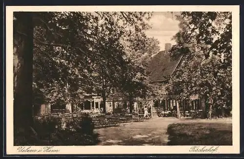 AK Uelzen i. Hann., Gasthof Fischerhof mit Terrasse