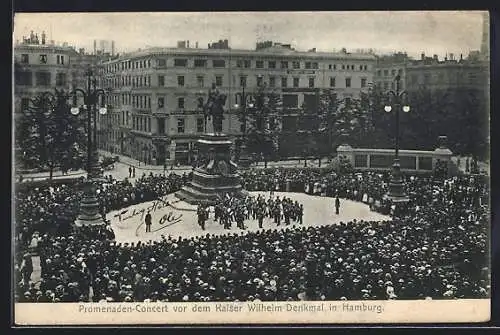 AK Hamburg, Promenaden-Konzert vor dem Kaiser Wilhelm Denkmal in Hamburg