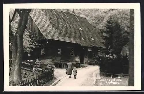 AK Sonneberg /Th., Wegpartie am Lutherhaus