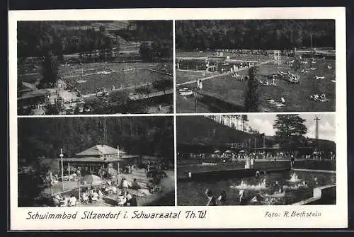 AK Sitzendorf i. Schwarzatal, Szenen aus dem Schwimmbad