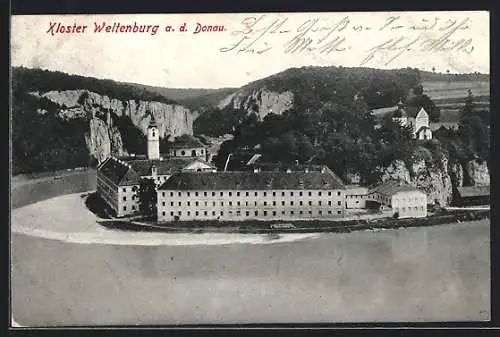 AK Weltenburg a. d. Donau, Das Kloster am Fluss