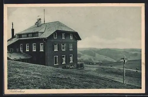 AK Belchen, Bergpanorama am Hotel Belchenhaus