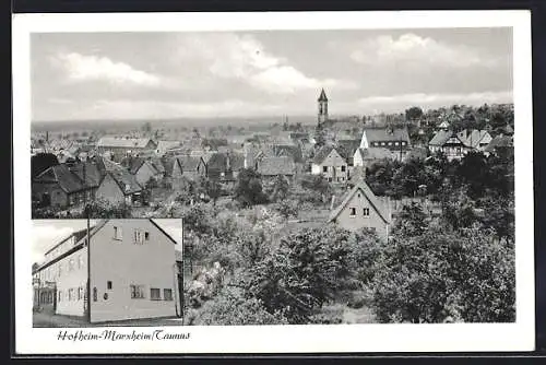 AK Hofheim - Marxheim, Gasthaus zum Adler und Blick auf den Ort