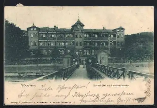 AK Glücksburg, Strandhotel mit Landungsbrücke