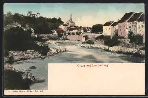 AK Laufenburg, Ortsansicht vom Fluss aus