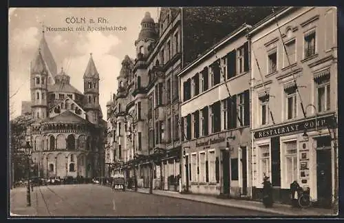 AK Köln a. Rh., Neumarkt mit Apostelnkirche