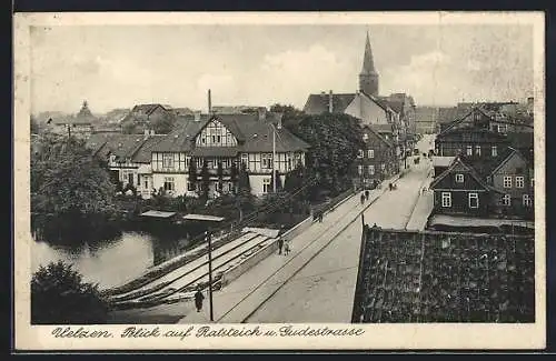 AK Uelzen, Blick auf Ratsteich und Gudestrasse