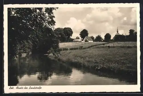 AK Loit, Fluss abseits der Landstrasse, Serie Das schöne Angeln, Nr. 69