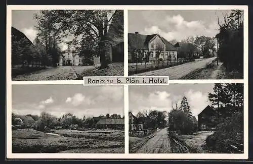 AK Rantzau b. Plön, Blick zum Schloss, Ortspartien