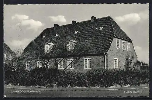 AK Langeoog / Nordsee, Partie mit Haus Hapke