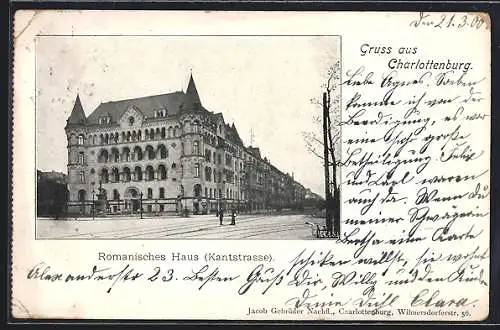 AK Berlin-Charlottenburg, Das Romanische Haus in der Kantstrasse