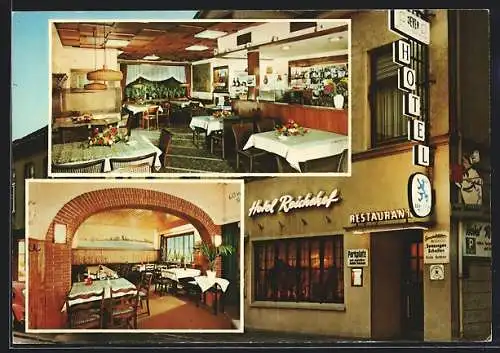 AK Norden /Nordsee, Das Hotel Reichshof v. Willi Franke, mit Innenansichten