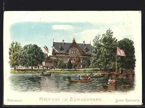 Lithographie Bremen, Die Meierei im Bürgerpark