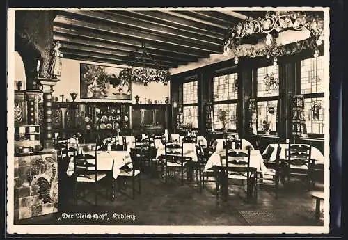 AK Koblenz, Gasthaus Der Reichshof, Innenansicht, Löhrstrasse 107