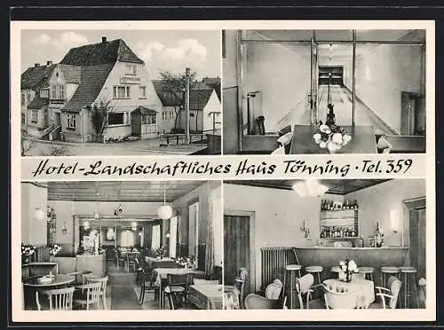 AK Tönning, Hotel Landschaftliches Haus, 4 Ansichten