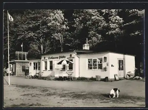 AK Altenhof /Eckernförde, Café auf dem Campingplatz Robinson Hütte, Inh. M. Rabe