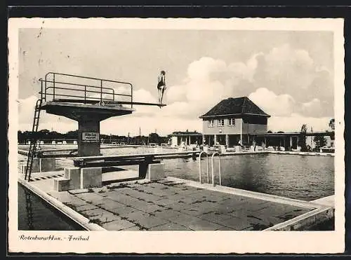 AK Rotenburg /Han., Sprungturm im Freibad