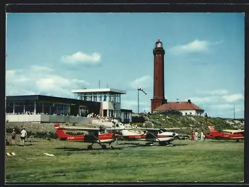 AK Norderney, Am Flugplatz, Restaurant-Café, Flugzeuge, Flughafen