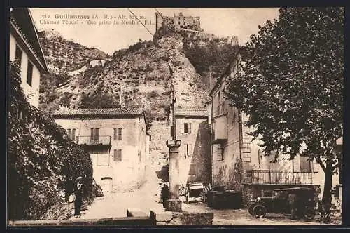 AK Guillaumes, Le Chateau Feodal, Vue prise du Moulin