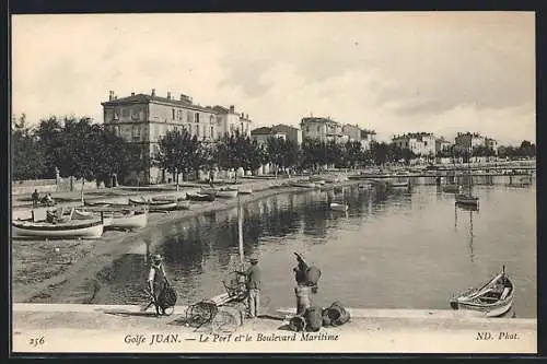 AK Golfe Juan /A.-M., Le Port et le Boulevard Maritime