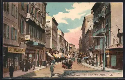 AK Menton /A.-M., L`Avenue Félix-Faure