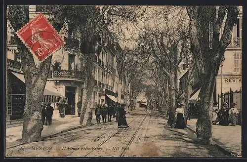 AK Menton /A.-M., L`Avenue Félix-Faure