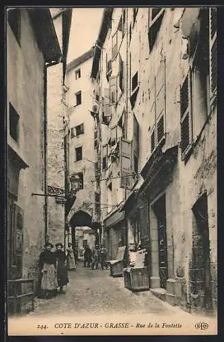 AK Grasse, Rue de la Fontette, Ortspartie