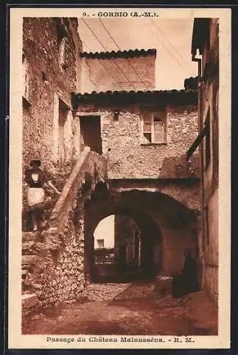 AK Gorbio /Alpes-Maritimes, Passage du Chateau Malausséna