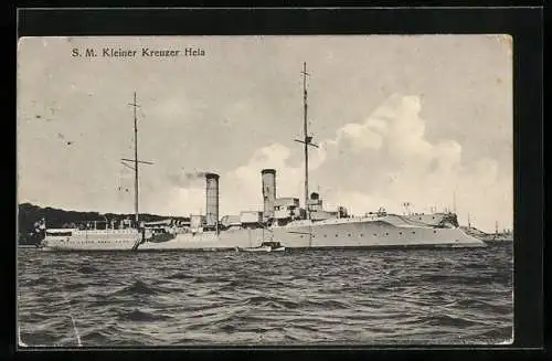 AK SM Kleiner Kreuzer Hela des Ostasiengeschwaders, am 13.9.1914 von einem englischen U-Boot versenkt