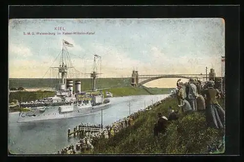 AK Kiel, S.M.S. Weissenburg im Kaiser Wilhelm-Kanal, China