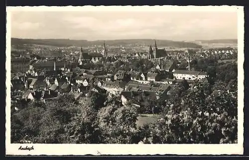 AK Ansbach / Bayern, Panoramablick aus der Vogelschau