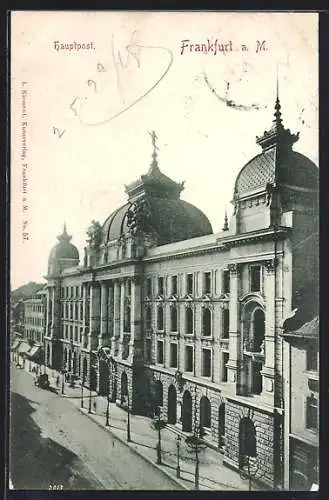 AK Frankfurt, Strassenpartie an der Hauptpost