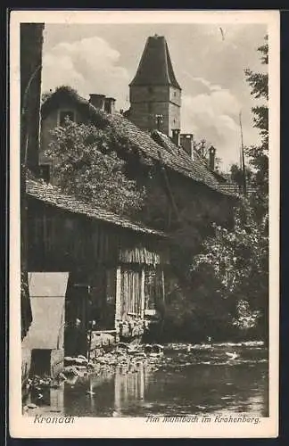 AK Kronach / Oberfranken, Häuser am Mühlbach im Krahenberg