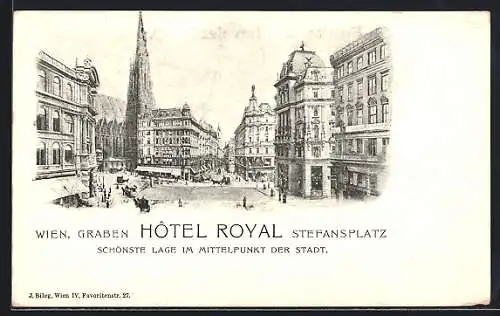 AK Wien, Graben Hotel Royal am Stefansplatz