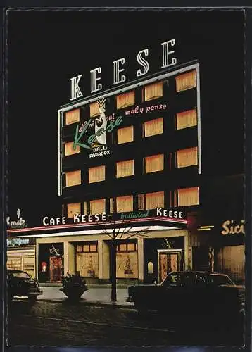 AK Hamburg, Café Keese bei Nacht