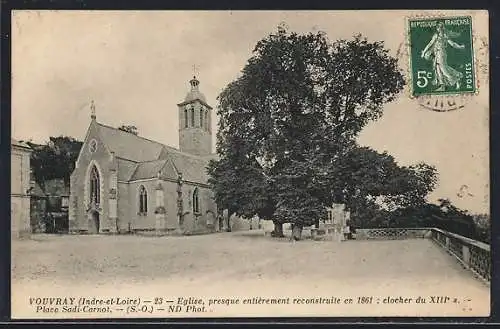 AK Vouvray /Indre-et-Loire, Eglise, Place Sadi-Carnot