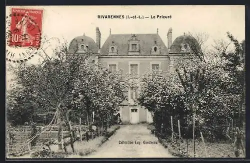 AK Rivarennes, Le Prieuré et le jardin