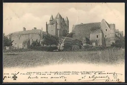 AK Bridoré, le château, vue d`ensemble avec les alentours