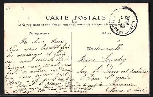 AK Restigne /I.-et-L., Vue generale, coté Nord